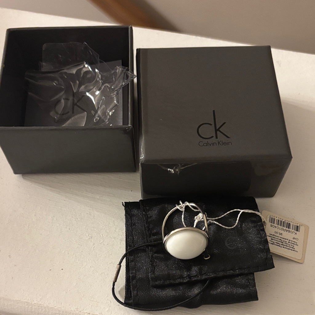 Nib Calvin Klein Silver White Ring 65$